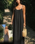Backless Maxi Cami Dress Seamline