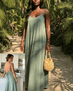 Backless Maxi Cami Dress Seamline