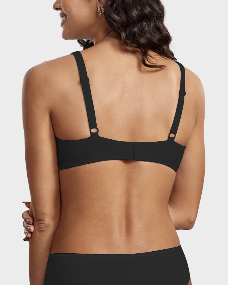 Underwire Support Seamless Unlined Balconette Bra Seamline