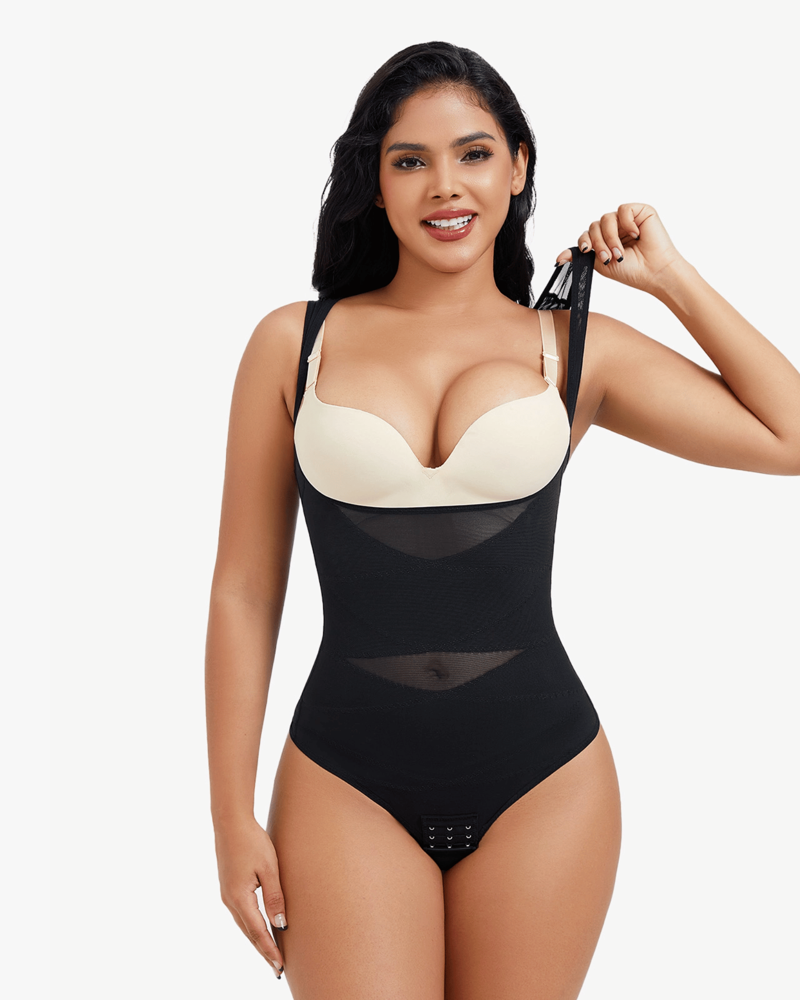 Seamline™ - Open Bust Cross Compression Thong Bodysuit