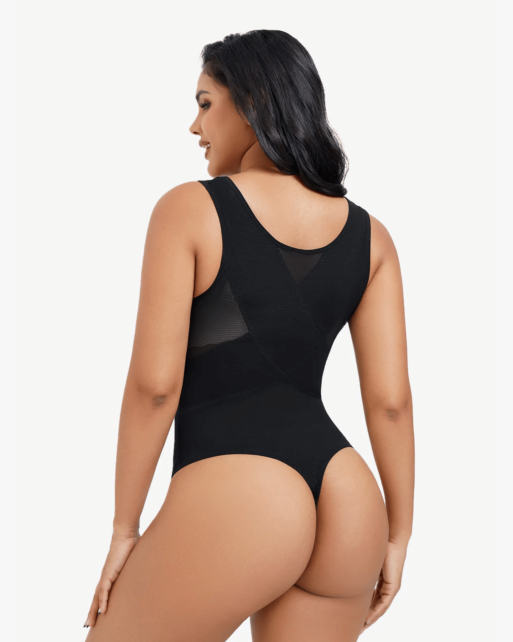 Seamline™ - Open Bust Cross Compression Thong Bodysuit