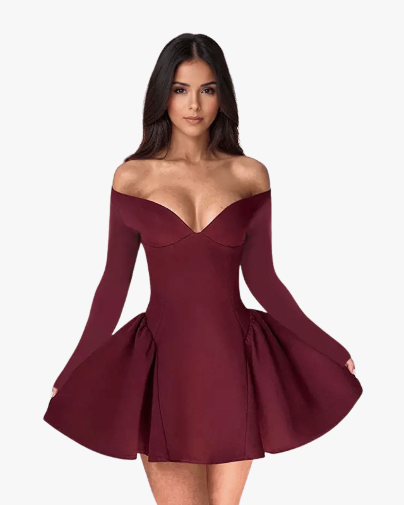 Soft Stretch Long Sleeve Mini Dress (40% OFF)