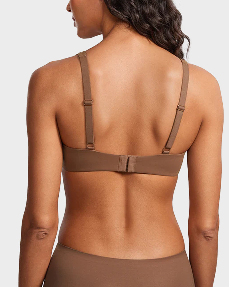 Underwire Support Seamless Unlined Balconette Bra Seamline