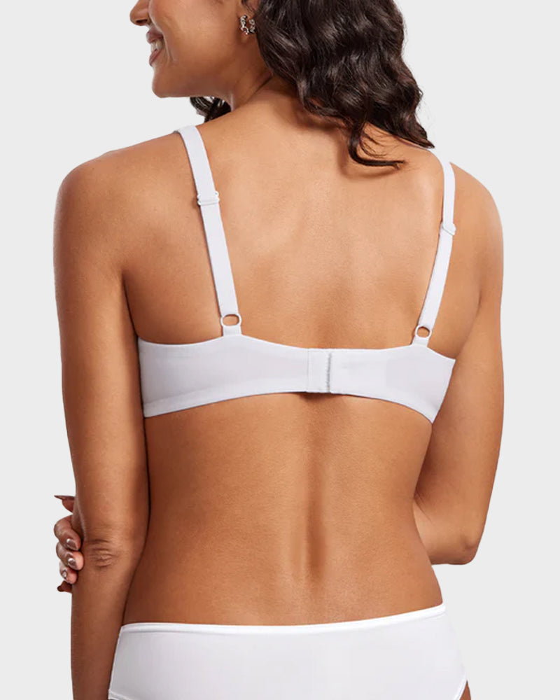 Underwire Support Seamless Unlined Balconette Bra Seamline