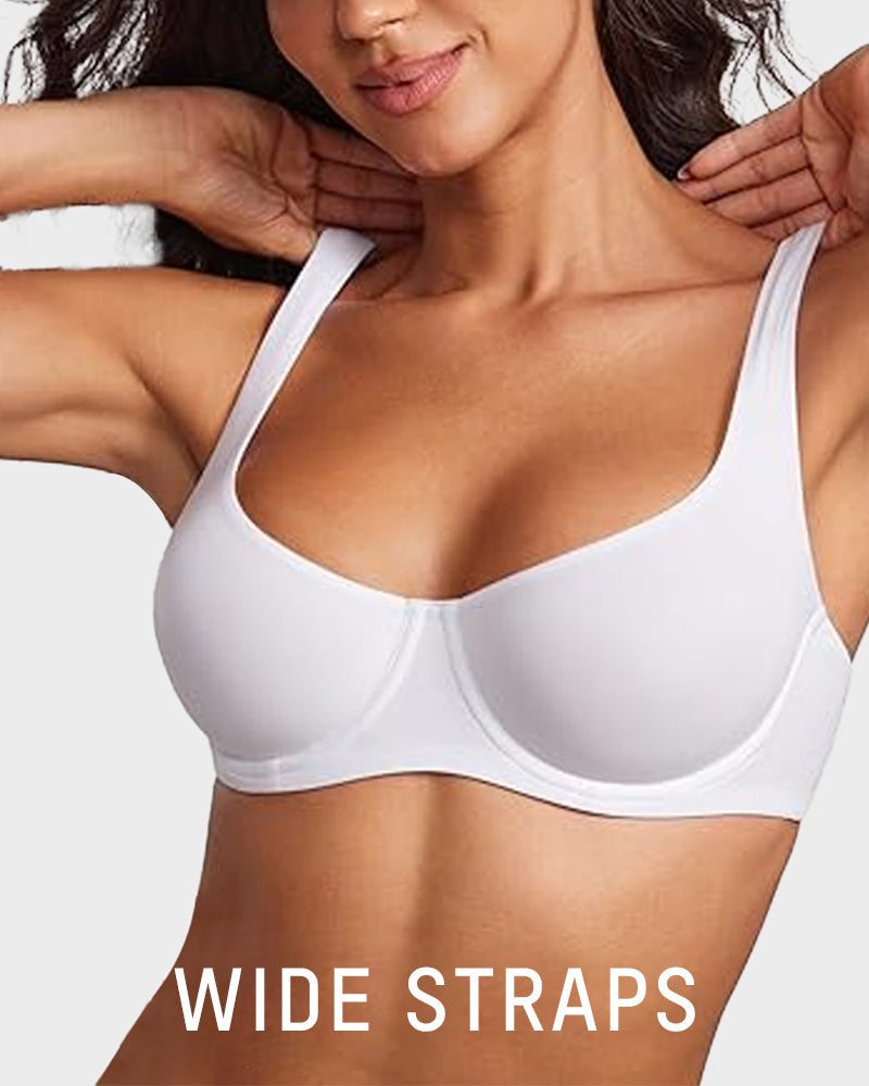 Underwire Support Seamless Unlined Balconette Bra Seamline